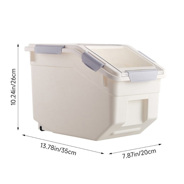 10KG Dog Food Storage Container with Scoop, Large Airtight Pet Dog Food Bin, Dog Cat Dry Food Bin, Rice Storage Container, Grey/Green