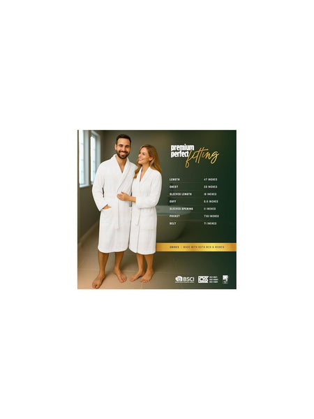 Men'S Hooded Cotton Bathrobe – Ultra Soft Terry Cloth Spa Robe with Adjustable Belt & Deep Pockets – Knee Length Luxury Home & Hotel Dressing Gown
