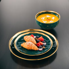 12pcs Porcelain Dinnerware Sets with Dinner Plate, Dessert Plates And Cereal Bowls, Service for 4