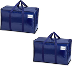 VENO 8 Pack Extra Large Moving Storage Bags with Zips, Heavy-Duty Organizer Tote, Moving Box Alternative, Packing Supply, Clothes Storage Bin, Tag Pocket for Label, Water-Resistant (Clear, 8 Pack)
