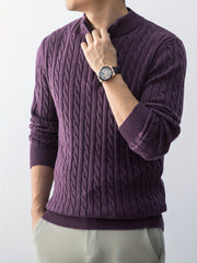 Christmas Gift for Men, New Twist Zipper Collar Pullover Sweater, Autumn And Winter Style, with Velvet, Thickened, Warm And Cold-Resistant, Can Be Worn Inside Or Outside, Casual And Versatile Essential, Knit