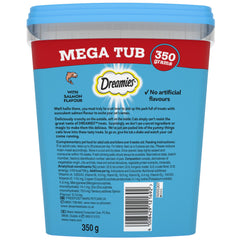 4 x 350g Dreamies Adult Cat Treats Mega Tubs Salmon Cat Biscuits (1.4kg)