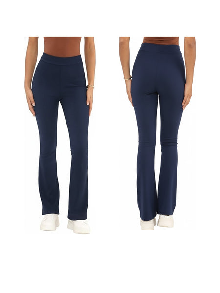Ladies Flared Trousers Stretch Fit Comfort Fit High-Waisted Flared Pants Suitable For Nurses, Carers, Teachers, School Uniform, Yoga, Travel, Casual, Office Wear