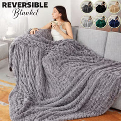 1pc Modern Cut Design Chunky Throw Blanket