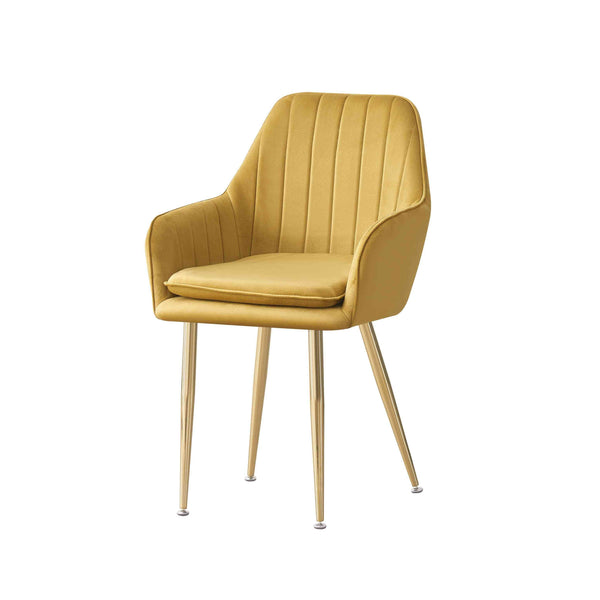 MOF Velvet Dining Chairs Kitchen Chairs Living Room Chairs with Sturdy Metal Legs Reception Chairs with Backrest and Padded Seat