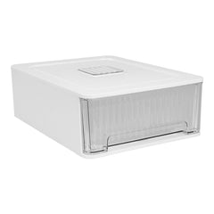 1pc Closet Storage System - Modular Stackable Bin with Dividers, 35x26x12cm Acrylic Organizer for Underwear, Accessories, 3 Styles (Open/12-Section/18-Section)