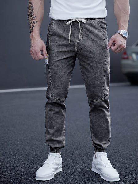 New Men's Washed Jeans for Spring and Autumn, Fashionable Ankle Pants, Comfortable Casual Trousers