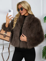 Faux Winter Warm Fashion Plush Top Short Coat for Women