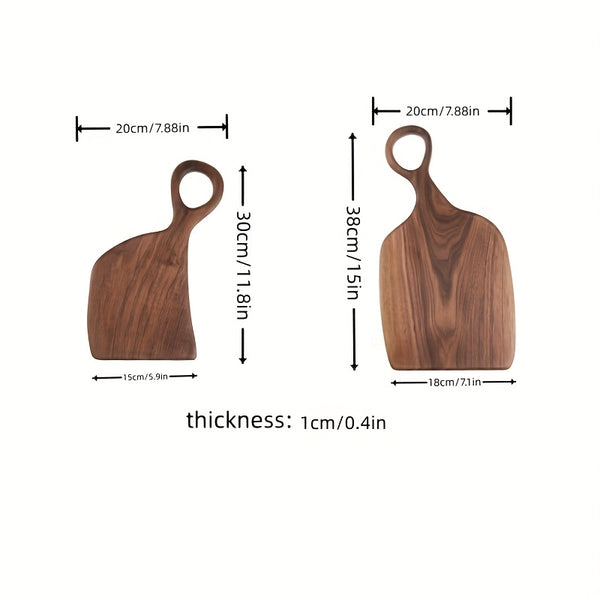 Couple's Wooden Cutting Board Set of 2, Creative Dual-Handled Chopping Boards for Kitchen Use. Features a Convenient Hanging Loop for Easy Storage. Natural Wood Grain Design Adds Aesthetic Appeal. Serves as Both a Practical Kitchen Tool and