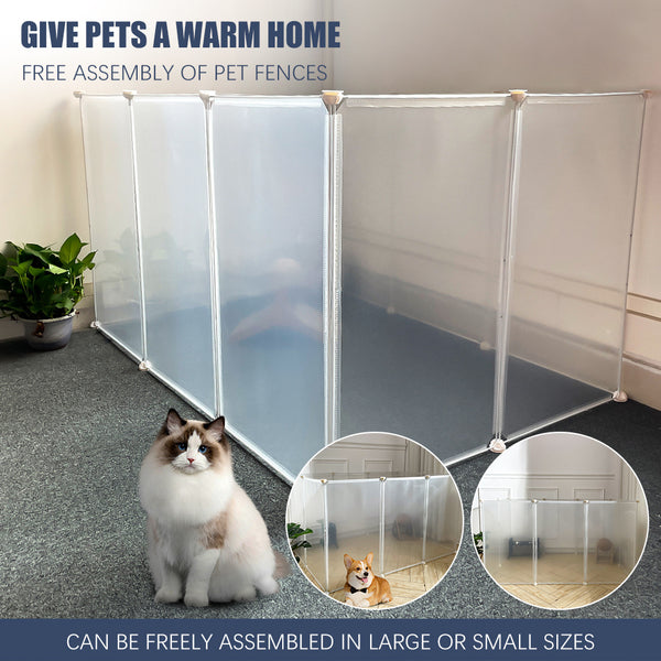 Kitten Playpen, Rabbit Playpen, Small Animal Playpen with Indoor, Foldable Plastic Fence for Guinea Pig, Cat, Puppy, Rabbits - 10 Panels, 105*70*45cm