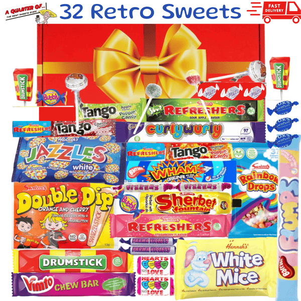 Bumper Retro Sweets Gift Box: Gorgeous Fun Old Fashioned Retro Pick & Mix Sweet Hamper Selection. A Perfect Present For Men, Women & Kids At Birthdays, Congratulation and Father's Day