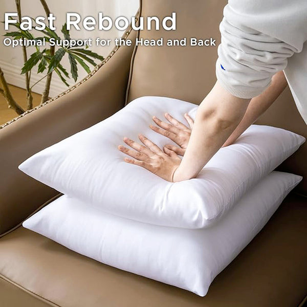2/4/6 Pack Super Soft White Square Pillow Cores with Zip Closure - Fluffy Cushion Inserts 45x45cm (18x18in) for Sofa, Bed, Car & Home Decor - Decorative Sofa Cushions, Car Pads, Bed Fillers - All-Season Use, Hand Wash Only, Contemporary Style
