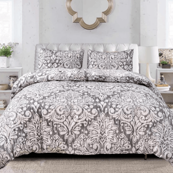 Premium Microfiber Printed Duvet Quilt Cover Set – Floral Patchwork Bedding, Single to Super King