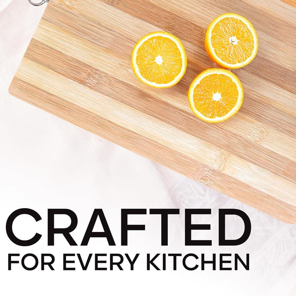 Bamboo Chopping Board for Kitchen, Dual-Sided Cutting Boards for Meat, Vegetables, Cheese, Bread - Home Essentials, 34 x 24 x 1.5 cm