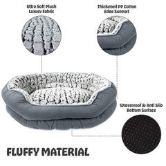 Dog Bed - Washable Rectangle Dog Beds, Anti-Anxiety, Soft Plush Non-Slip Bottom Pet Bed Mattress Mat Machine Washable