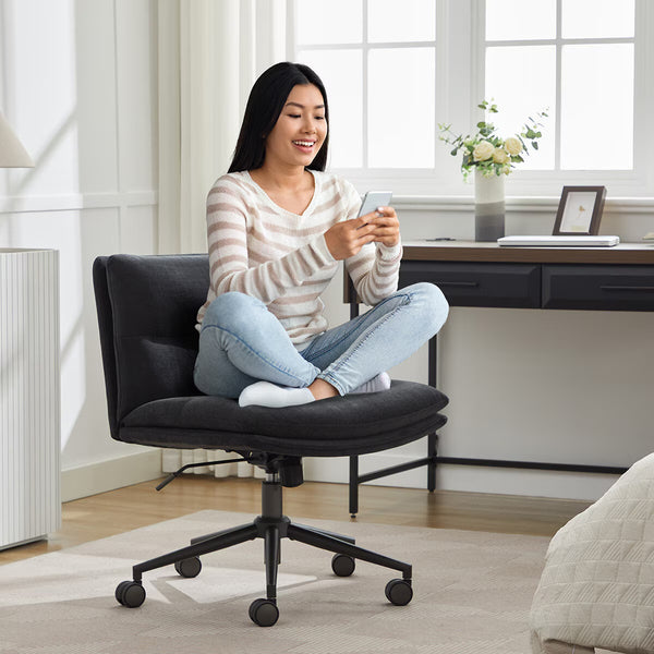 Elle Decor Gracie Criss-Cross Wide Office Chair in 2 Colours
