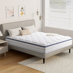 22/25cm Memory Foam Hybrid Mattress, Silent Innerspring & Pocket Springs for Cool-Sleep Comfort, Single,  Double, Double Sizes, Mattress In A Box