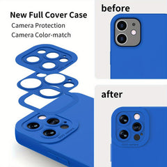 Matte Silicone Phone Case For iPhone 15 14 13 12 11 Pro Max XR XS X 8 7 14 15 Plus SE 2020 Camera Lens Portector Soft Cover