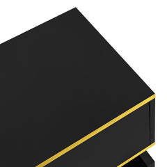 180cm LED TV Stand with 3 Drawers & Open Shelf, High Gloss Modern TV Cabinet with RGB Lights & Gold Trim, PB Board Entertainment Center for Living Room, Gaming & Home Theater - Holds up to 65 Inch TV, Smooth Glide Drawers, Scratch-Resistant, Easy Assembly