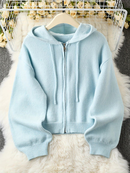 Cardigan Hooded Sweater for Women, Unique Niche Style Top, Gavin