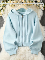 Cardigan Hooded Sweater for Women, Unique Niche Style Top, Gavin