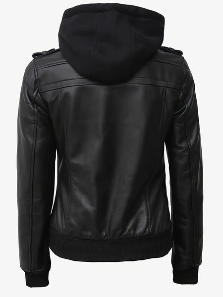 Autumn/winter 2025 Item, Elegant and Sexy Women's PU Jacket, Ladies' Faux Jacket with Detachable Hood