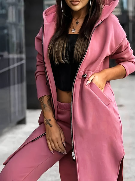 Fashion Women'S Solid Color Sweatshirt Set, Directional Style