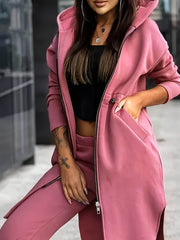 Fashion Women'S Solid Color Sweatshirt Set, Directional Style