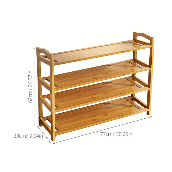 TOYANDONA Space-Saving Bamboo Shoe Rack, Multi-Tier Freestanding Organizer, 4/5/6 Tier Organizational Shelf for 24-30 Pairs of Shoes, Suitable for Entryway, Closet, Bedroom And Hallway Storage