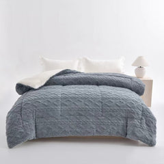 Luxurious Soft Thick Warm Taffeta Comforter - Bedspread Suitable for All Seasons, Machine Washable Comforter for Bed, Sofa, Camping & Travel - Ideal Gift, Fits Most Beds (Contemporary Style)
