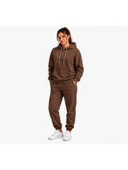 Women'S Outfit Two-Piece Set Featuring a Hooded Long-Sleeve Sweatshirt And Long Pants Solid Colour Knit Fabric Tracksuit, Regular Fit, Perfect Gift for Women, Daily & Outdoor Wear Large Pockets Matching For All Seasons S-XL
