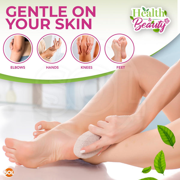 SOL 8pk Natural Pumice Stone for Feet | Callus Remover & Foot Scrubber | Exfoliating Stone for Dead Skin, Hard Skin, and Cracked Heels | Gentle Foot Buffer for Smooth, Soft, Healthy Skin