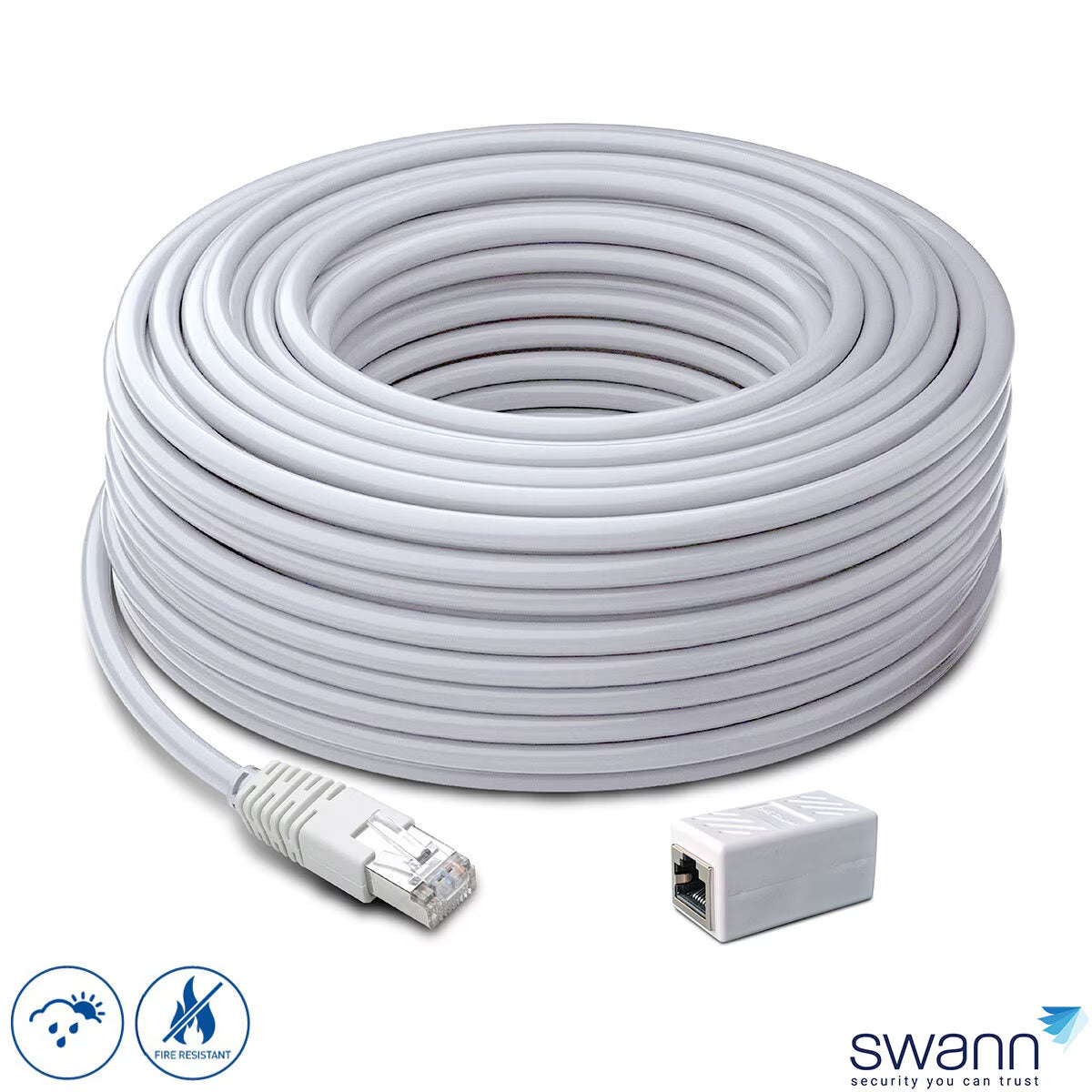 Swann 60M/200Ft Network Extension Cable, SWNHD-60MCAT5E-GL