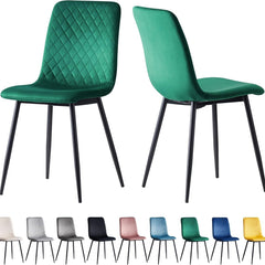 mcc direct Set of 2 Designer Velvet Chairs Fabric Dining Chairs with Metal Legs-Lexi Chairs