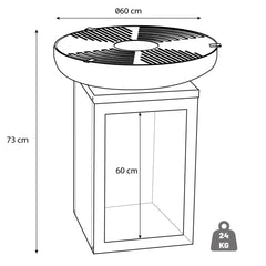Redfire Mantanzas Wood Burning Fire Bowl with Grill and Wood Storage