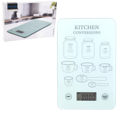 Envenzo Kitchen Scales With LCD Display Tempered Glass Battery Operated with Easy Measurements Conversion Scales for Cooking and Meal Prep, Electronic Digital Scales