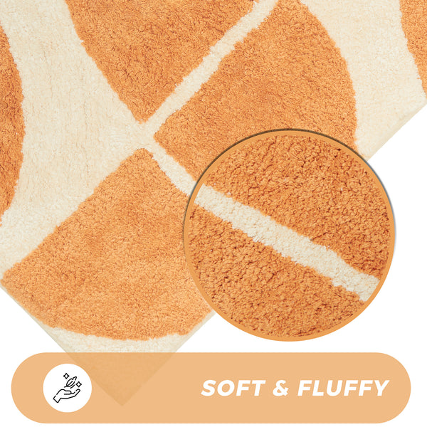 Stockholm Bath Mat with Non-Slip Backing – Super Soft, Water Absorbent, 100% Cotton Blend, Quick-Drying Bathroom Toilet Floor Rug, 50 x 8 cm