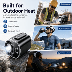 Wall-mounted Fan, USB Rechargeable Five-speed Adjustable Multi-function Electric Fan, Silent And Fast Cooling And Dehumidifying High-speed Fan, Handheld Mini with Hanging Strap for Wearing Around The Waist, for Travel And Outdoor Use., for Outdoor