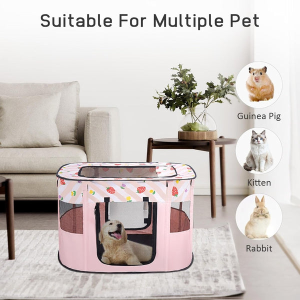 Foldable Pet Playpen, Portable Dog Cat Playpen, Soft Portable Dog Crate, Outdoor/Indoor Exercise Kennel, Dog Cage for Pets