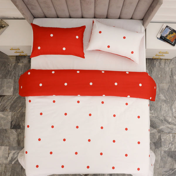 3pcs Reversible Polka Dot Duvet Cover Set – Hotel Quality, Soft & Breathable Microfiber, with Pillowcases, Button Closure, Machine Washable, Wrinkle Free & Durable