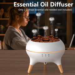Essential Oil Diffuser for Bedroom, 250Ml Jellyfish Mist Flame Aromatherapy Air Humidifier, Aroma Diffuser with 8 Colour LED Lights, Timers, Waterless Auto Shut-Off