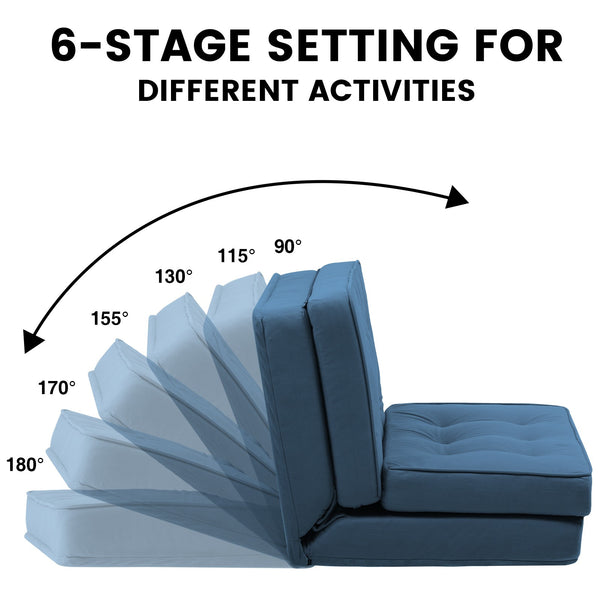 Folding Sofa Bed Adjustable Lazy Tatami Sofa Convertible Floor Couch 5 Levels Adjustable Backrest Lounge Chaise for Living Room Bedroom Guest Room