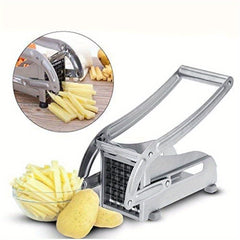 Potato Chipper Chip Chopper Cutter Slicer Maker & 2 Steel Edges French Fries