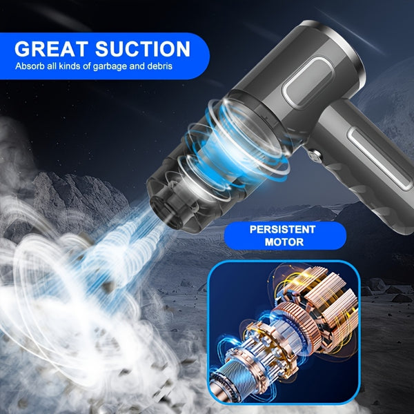 Newly Upgraded Model, Portable Cordless Handheld Vacuum Cleaner, Cyclone Suction Cordless Vacuum Cleaner, Large Suction USB Fast Charging with Seam Brush Computer Cleaning Head Multi-purpose. Suitable for Car/office/home, Labor Day Gift