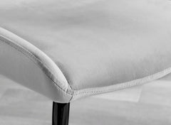 Industrial Design White & Grey Marble Effect Melamine Dining Table and 2 Velvet Dining Chairs