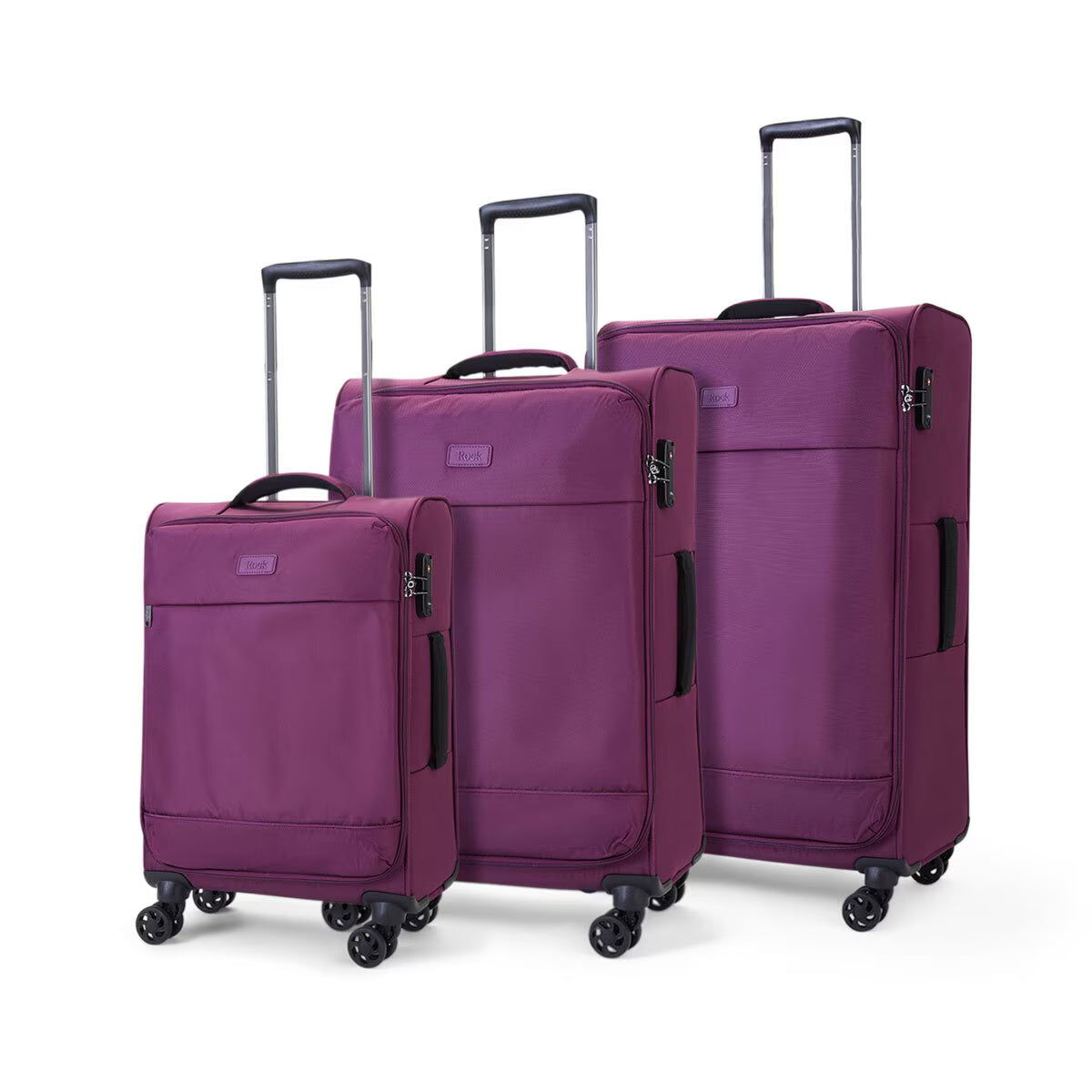 Rock Paris 3 Piece Softside Luggage Set in Olive Green