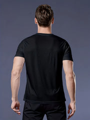 20pcs Black-White-Army-Green-Tan Red-Black-Card-Gray-Red-Black-White-Tan-Card-Army-White-Gray-Tan-Red-Army Mixed Color, Ultra-Light Men's Crew Neck T-Shirt - Quick-Drying, Breathable, Sweat-Wicking Shirt, Suitable for Fitness, Gym, and Running