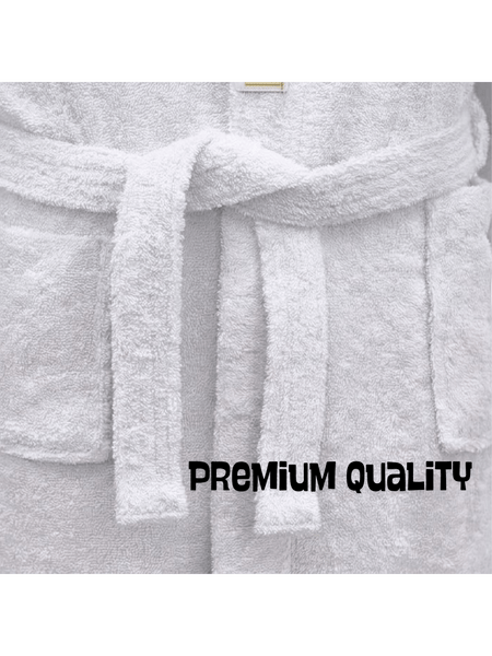 Mens and Ladies Shawl Collar Bathrobe 100% Egyptian Cotton Unisex Shawl Collar Dressing Gown Terry Towelling Bathrobe One Size