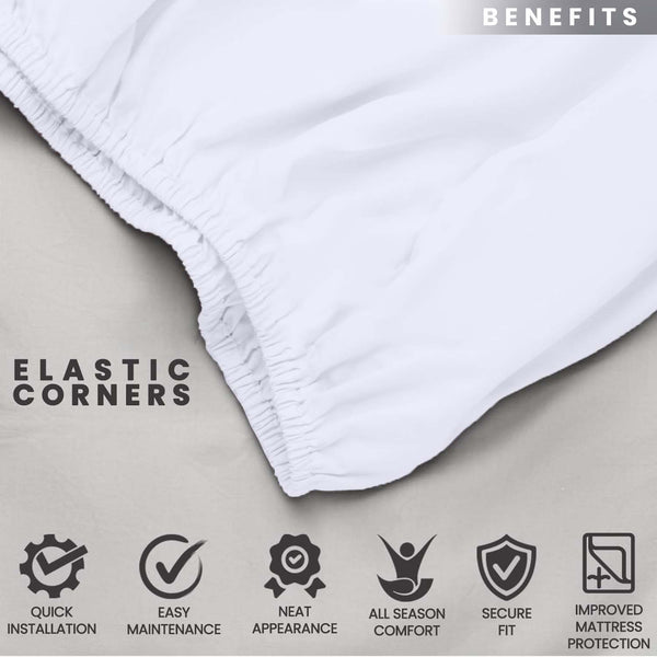 1pc Extra Deep Fitted Sheet, All seasons Bedding Ultra Soft Breathable Microfiber, Wrinkle-Free, Machine Washable, Hotel Quality All Sizes Available