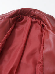 2025 Short Faux Leather Jacket Spring And Autumn American Retro Temperament Motorcycle Jacket Top Coat Women'S Clothing